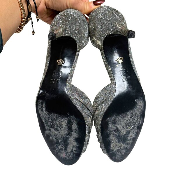 Nina Carrie d'Orsay Pumps Silver Luna Shine Womens 7 Good Condition - Picture 5 of 10